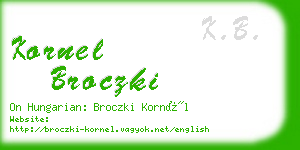 kornel broczki business card